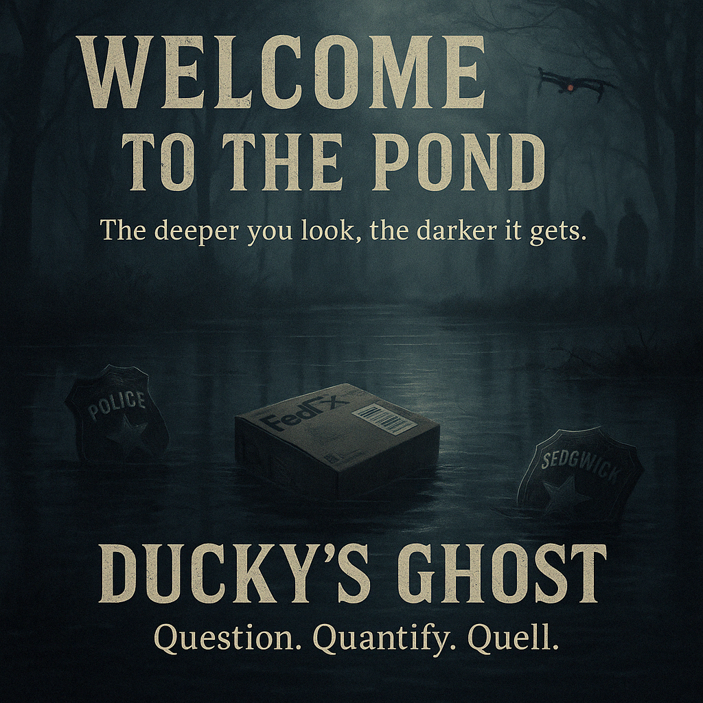 pond with baggage